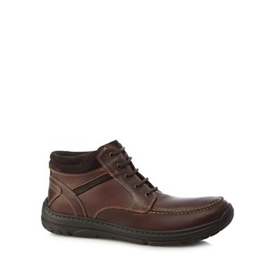 Dark brown 'Nile' wide fit apron boots